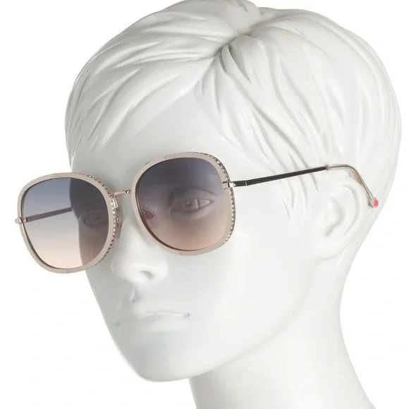 Betsey Johnson Goldtone Rhinestone Embellished Sunglasses - Picture 2 of 13